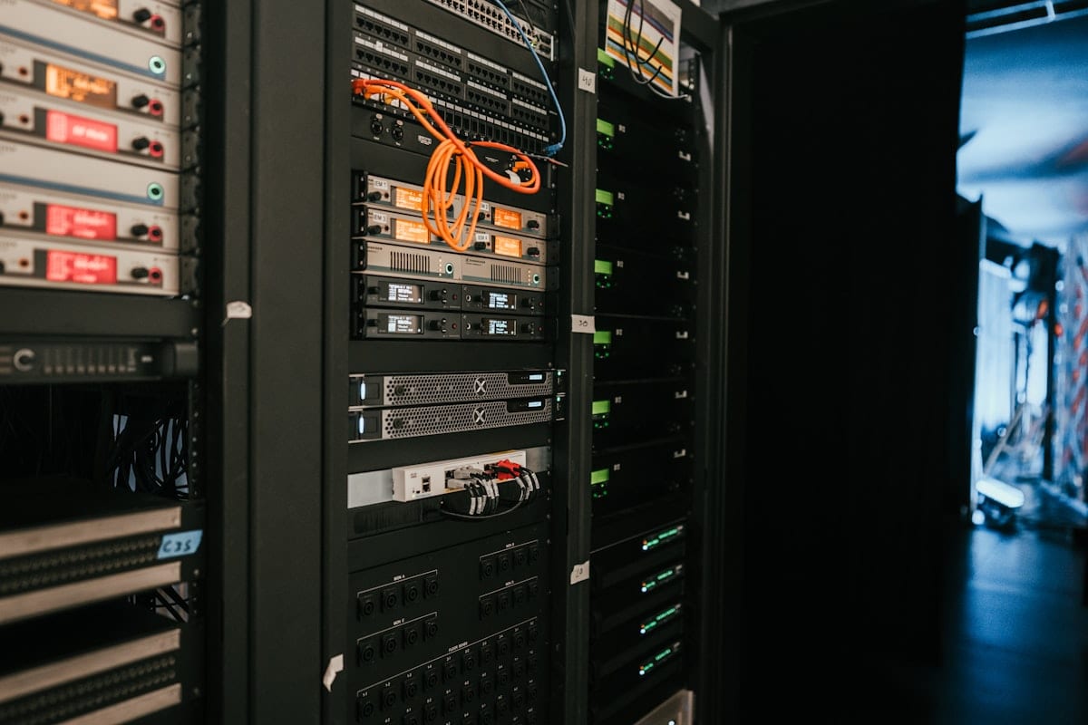 Server rack in a data center