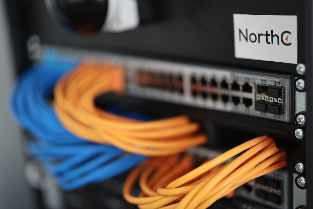 Patch panel in a network cabinet