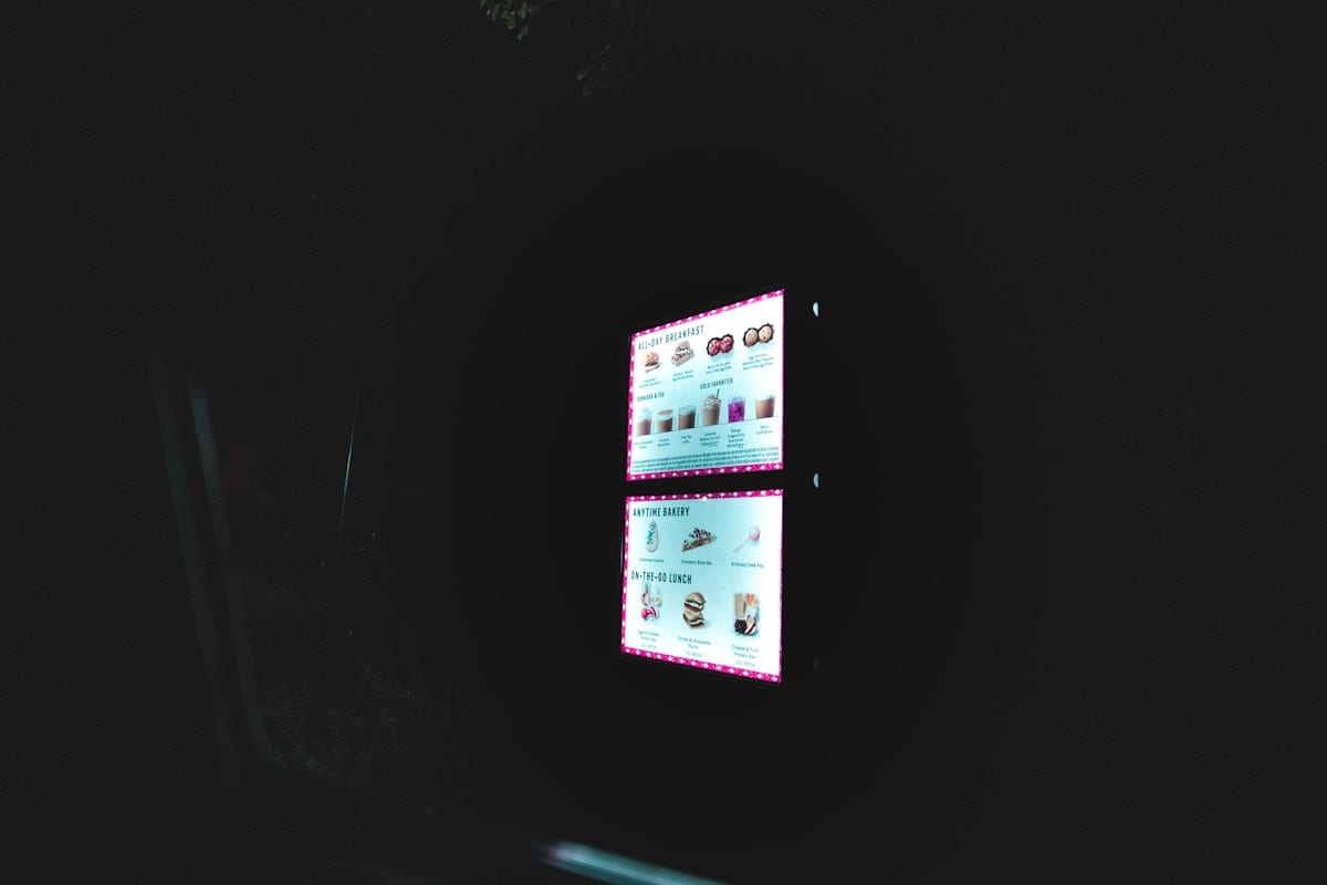Dark room with monitoring screens
