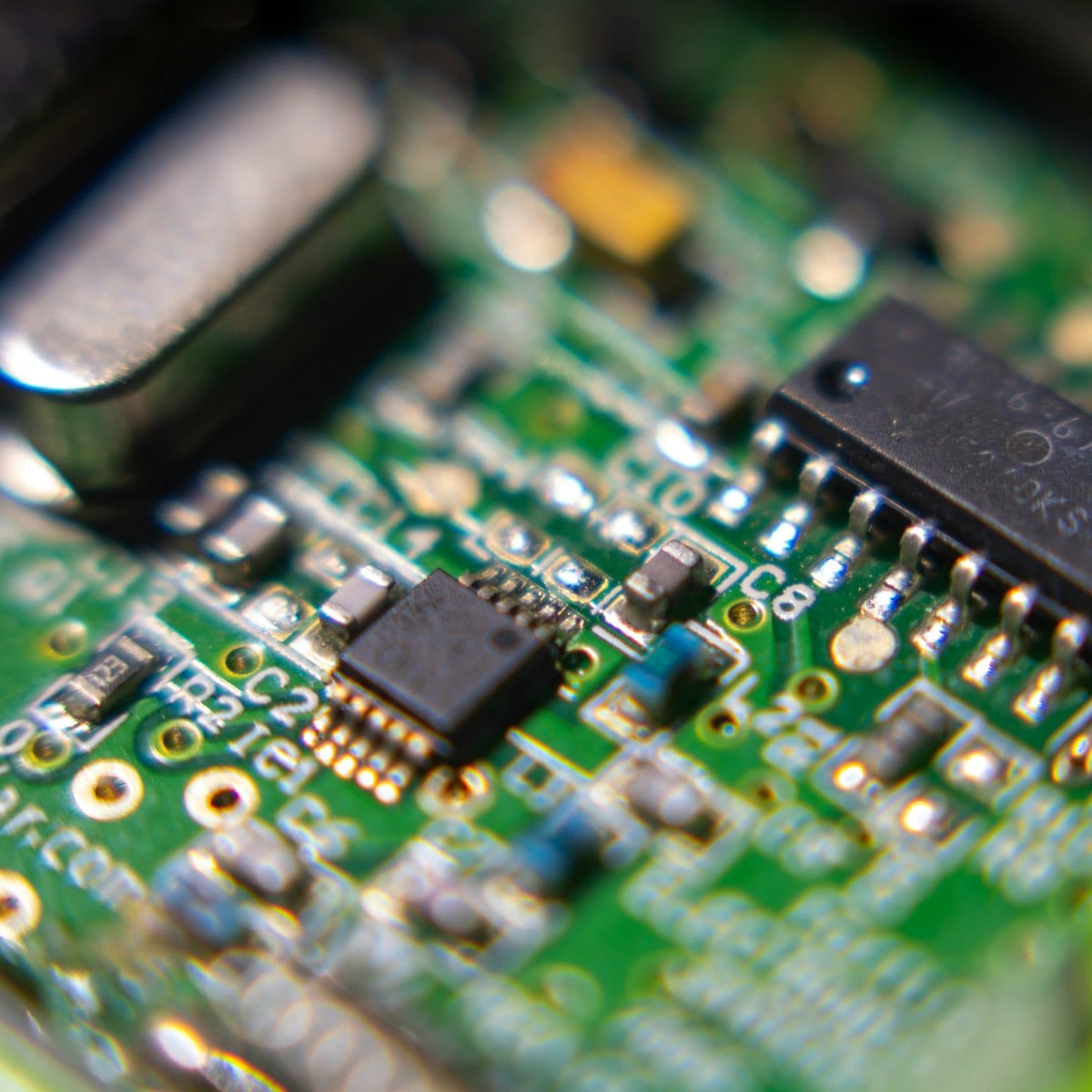 Macro shot of a circuit board